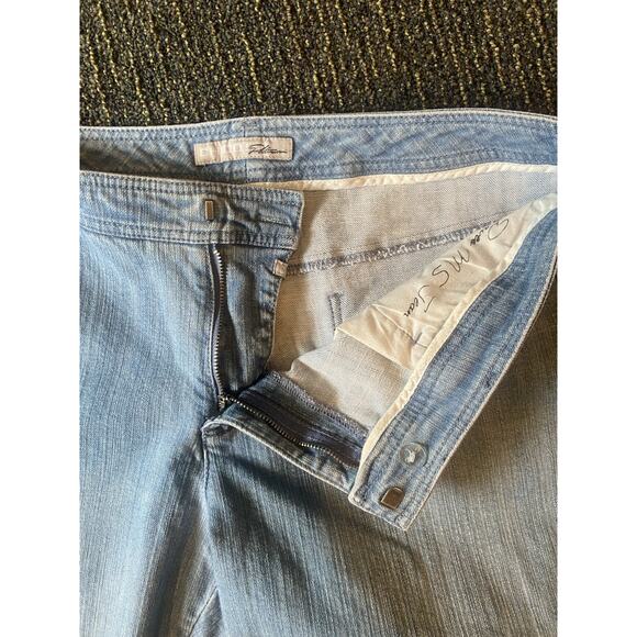 Chico's Jeans Womens Sz 2 Blue Light Wash Denim platinum Straight Leg Stretch - Picture 4 of 7